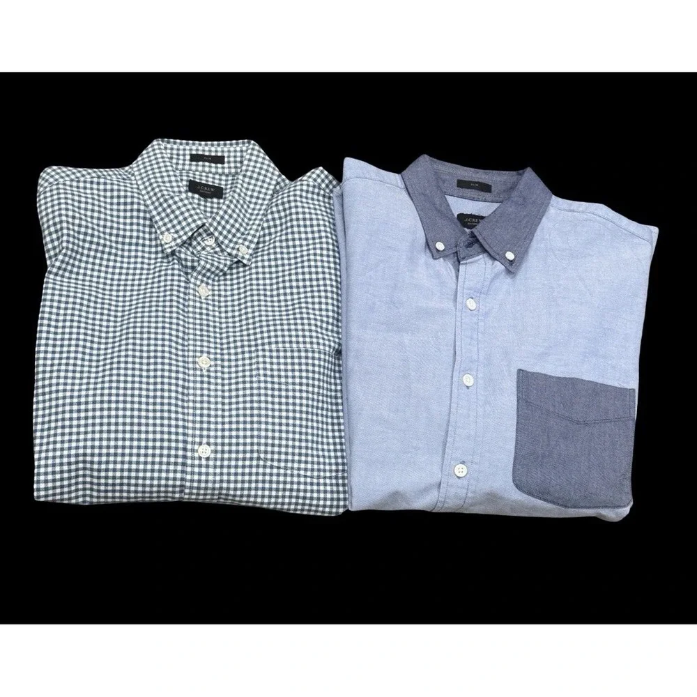 J. Crew Men's Oxford Shirt Blue Button Up Slim Fit BOGO  Lot Preppy Smart Casual